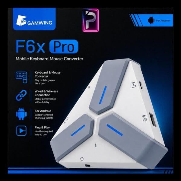 جهاز GAMWING F6x Pro محول كيبورد وماوس لهواتف الأندرويد.