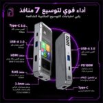 محطة توسيع PIVA G71 الذكية 7 في 1 | شحن 100W وعرض 4K HDMI | متجر برو