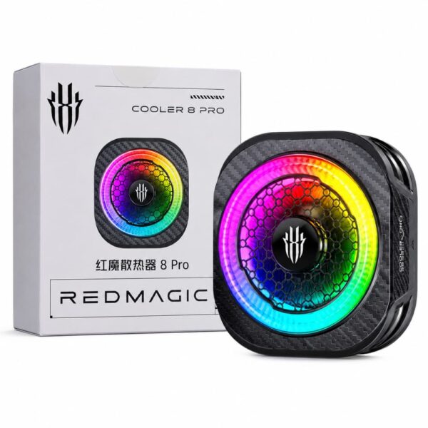 "مبرد مغناطيسيRedMagic Cooler 8 Pro للهواتف الذكية مع إضاءة RGB من أجل تبريد فعّال أثناء الألعاب"